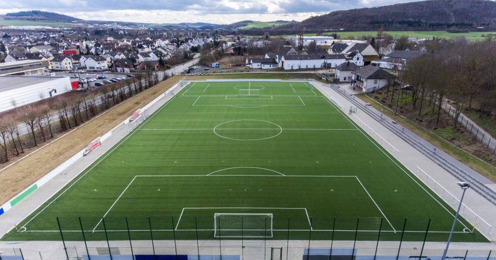 aerial picture of a soccer field