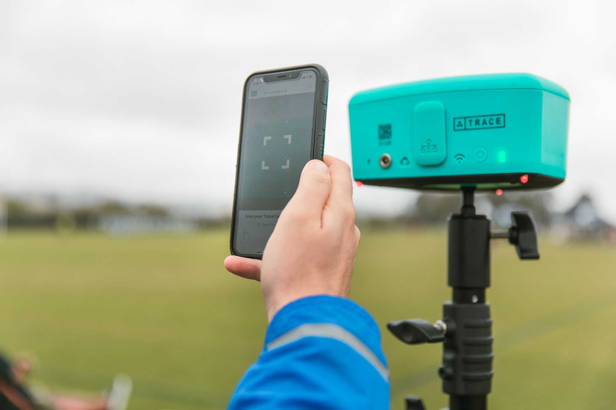 A phone and Trace's Multi camera feature displayed.