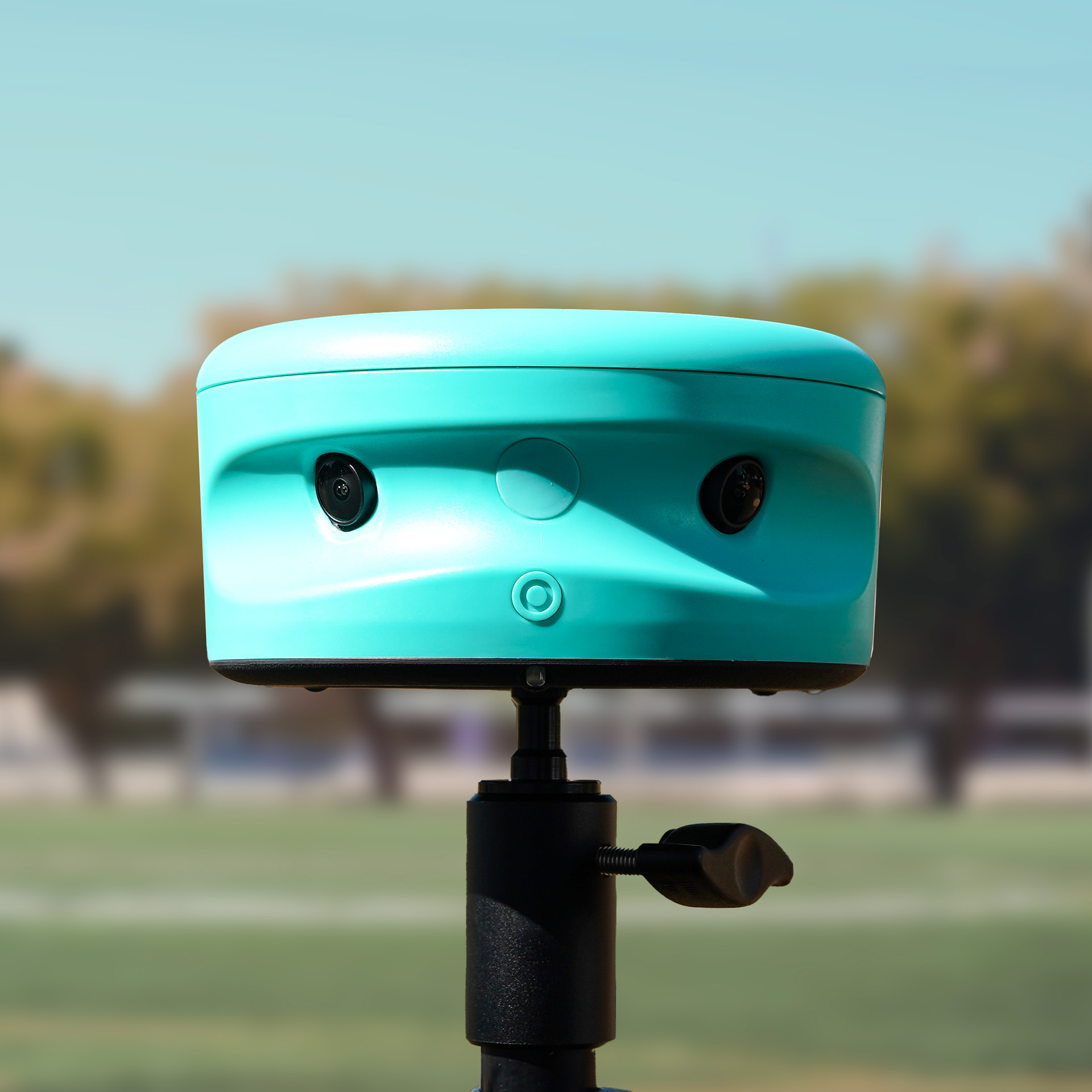 Front view of Trace soccer camera TraceCam to automatically record games